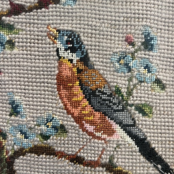 Vtg Framed Cross-Stitched Birds - Picture 4 of 11
